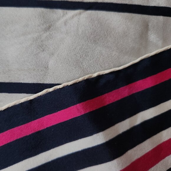 LANVIN PARIS VINTAGE 100% SILK WOMAN SQUARE SCARF GEOMETRIC DESIGN - Picture 7 of 9